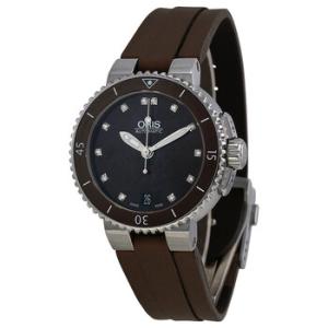 Divers Date Black Dial Brown Rubber Watch 73376524192LS