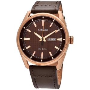 Drive Brown Dial Dark Brown Leather Watch AW008308X