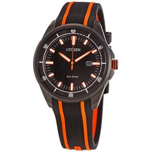 Drive Quartz Black Dial Black Rubber Watch AW160801E