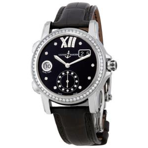 Dual Time Black Dial Diamond Automatic Watch 3343222B3002