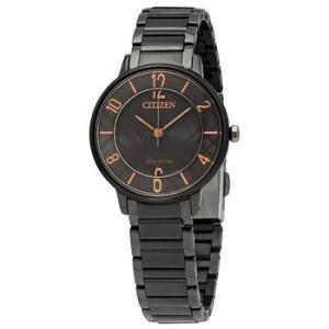 EcoDrive Black Dial Blackplated Watch EM052882H