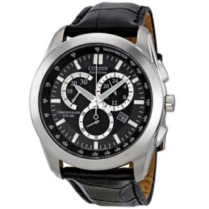 EcoDrive Black Dial Chronograph Watch AT118005E