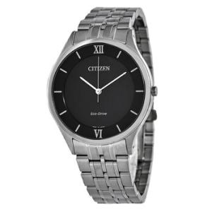 EcoDrive Black Dial Stainless Steel Watch AR007051E