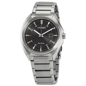 EcoDrive Black Dial Stainless Steel Watch AW157087H
