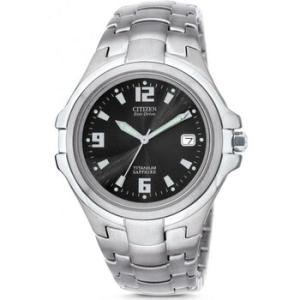 EcoDrive Black Dial Titanium Watch BM129054F