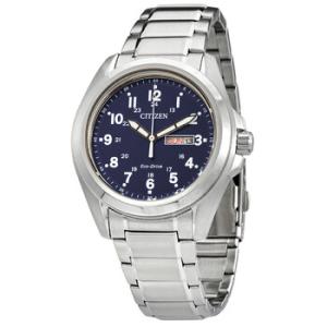 EcoDrive Blue Dial Stainless Steel Watch AW005058L