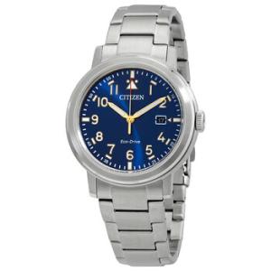EcoDrive Blue Dial Stainless Steel Watch AW162081L