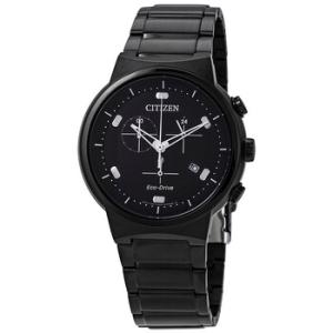 EcoDrive Chronograph Black Dial Watch AT240587E