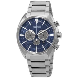 EcoDrive Chronograph Blue Dial Stainless Steel Watch CA428053L