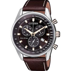 EcoDrive Chronograph Brown Dial Watch AT239619X
