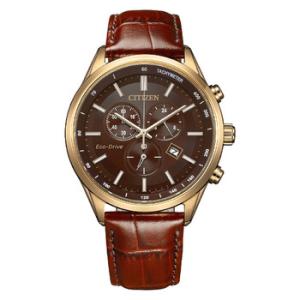 EcoDrive Chronograph Brown Dial Watch AT257307X
