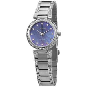 EcoDrive Crystal Blue Mother of Pearl Dial Watch EM084059N