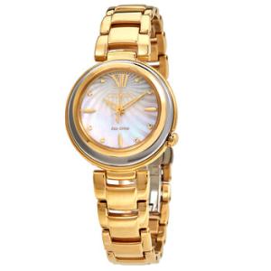 EcoDrive Mother of Pearl Crystal Dial Watch EM033659D