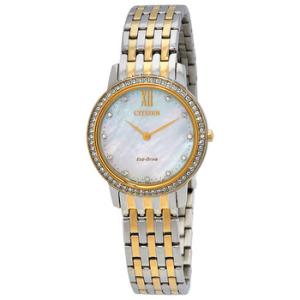 EcoDrive Silhouette Crystal Mother of Pearl Dial Watch EX148457D