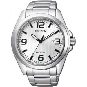 EcoDrive Silver Dial Stainless Steel Watch AW143051A
