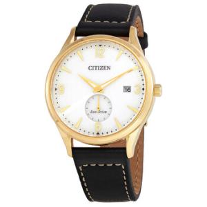 EcoDrive White Dial Black Leather Watch BV111817A