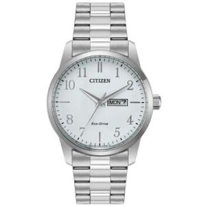 EcoDrive White Dial Stainless Steel Watch BM855154A