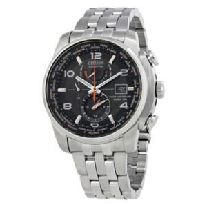 Eco Drive Black Dial Stainless Steel Watch AT901052E