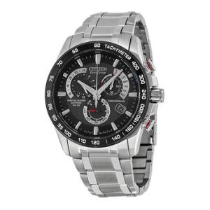 Eco Drive Chronograph Black Dial Watch AT400851E
