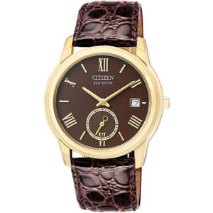 Eco Drive Dress Brown Leather Bracelet Watch BV100203X