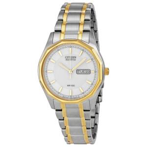 Eco Drive White Dial Twotone Watch BM843458A