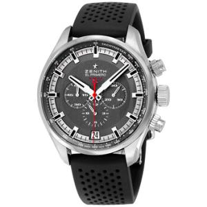 El Primero Chronograph Automatic Grey Dial  Black Rubber Watch 03228040091R576