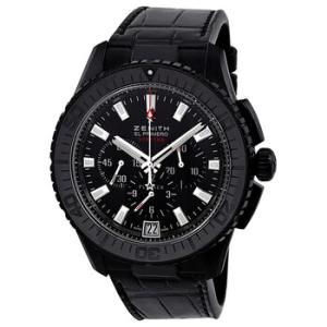 El Primero Stratos Fly Back Black Dial Alligator Leather Watch 24.2060.40521.C714