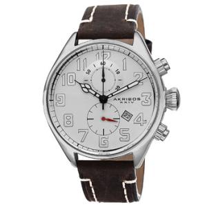 Essential  Chronograph white Dial Brown Leather  Watch AK706BR