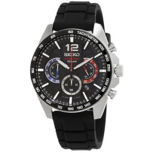 Essentials Chronograph Quartz Black Dial Watch SSB347P1