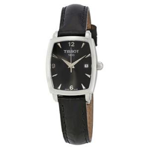 Everytime Black Dial Black Leather Watch T057.910.16.057.00