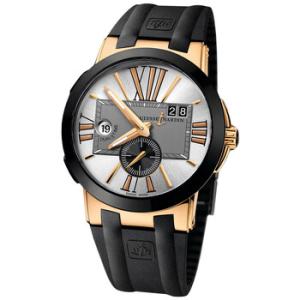 Executive Dual Time Rubber Straps Automatic Watch