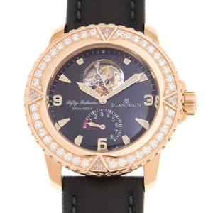 FIFTY FATHOMS Black Dial 18 Carat Rose Gold Watch 5025953052A