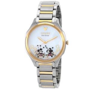Falling Mickey  Minnie Silver Dial TwoTone Watch EM075459W
