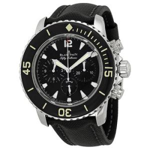 Fifty Fathoms Black Dial Flyback Chronograph Black Fabric Strap Watch 5085F113052