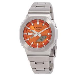 GShock GSteel 2100 Series Quartz AnalogDigital Orange Dial Watch GM2110D4A