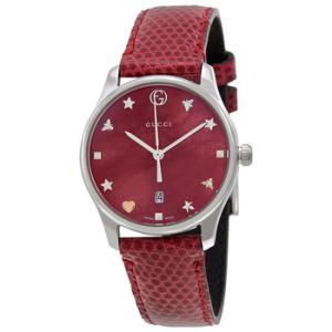 GTimeless Red Mother of Pearl Dial Watch YA126584