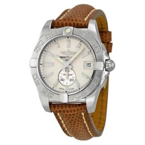 Galactic 36 Automatic Silver Dial Brown Lizard Leather Watch A3733012G706BRZT