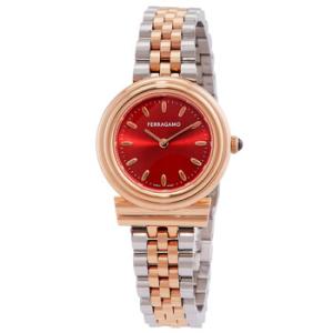 Gancini Quartz Red Dial TwoTone Watch SFMV01323