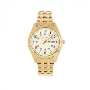 Gann White Dial Yellow Goldtone Watch ELE1065