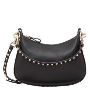 Garavani Black Small Rockstud Leather Shoulder Bag