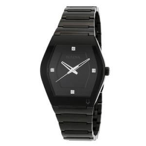 Gemini Quartz Diamond Black Dial Watch 98D177