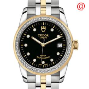 Glamour Date Automatic Diamond Black Dial Watch