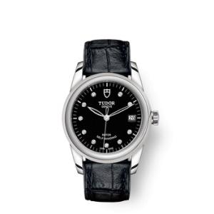 Glamour Date Automatic Diamond Black Dial Watch