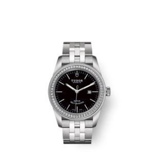 Glamour Date Automatic Diamond Black Dial Watch