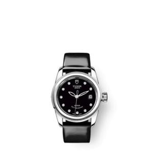 Glamour Date Automatic Diamond Black Dial Watch