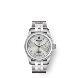 Glamour Date Automatic Diamond Silver Dial Watch