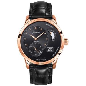 Glashutte PanoMaticLunar Automatic Black Dial Watch