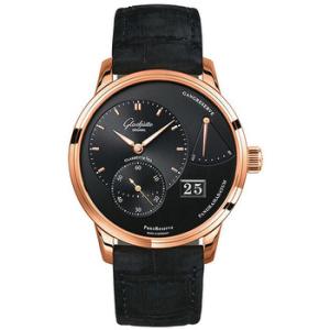 Glashutte PanoReserve Black Dial Hand Wind Watch