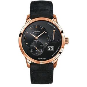 Glashutte PanoReserve Manual Wind Black Dial Watch