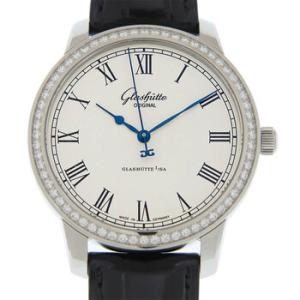 Glashutte Senator Automatic Diamond White Dial Watch